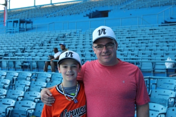 Ollie Pudvar, alongside his father Tim at the Estadio Latinoamericano.