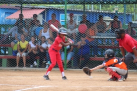 A Marianao player up to bat in the game against team Vermont.